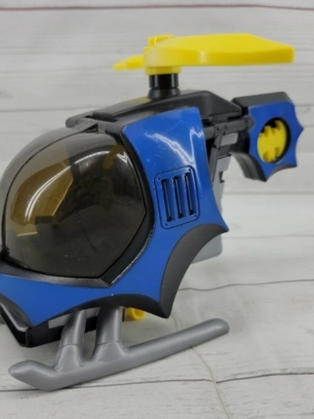 Fisher-Price Imaginext Blue and Yellow Batwing Helicopter Toy